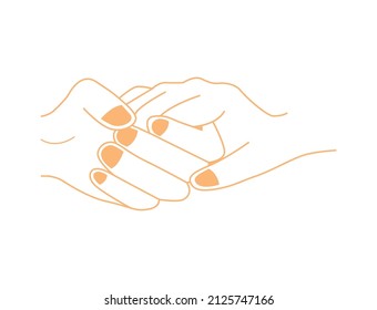 lovers holding hands icon, line art design vector illustration