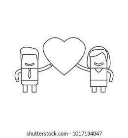 Lovers holding a heart, vector illustration design. Love collection.