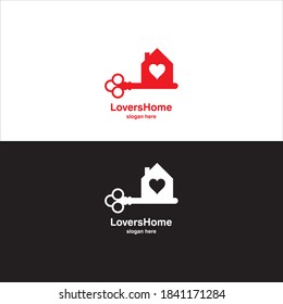 Logotipo del hogar de los amantes en el vector