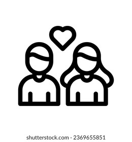 lovers Icon design. Vector symbols in trendy and modern line style on white background suitable for the needs of websites, programmers, developers and designers. Icon vector design