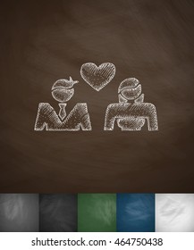 lovers icon. Hand drawn vector illustration