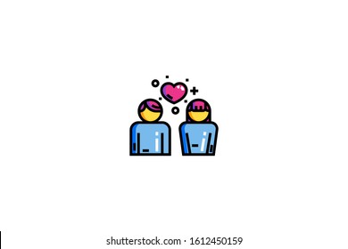 Lovers icon in trendy flat style isolated on white background vector illustration