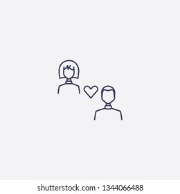 lovers icon.Outline lovers vector, illustrated icon for modern web and mobile design