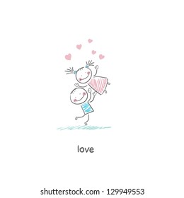 Lovers. Illustration.