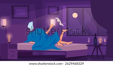 Lovers. intimate games of lovers. vector cartoon background