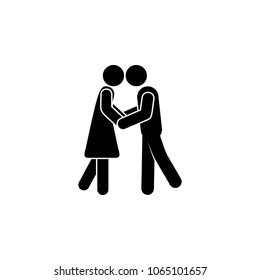 lovers kiss icon. Element of couples in love illustration. Premium quality graphic design icon. Signs and symbols collection icon for websites, web design, mobile app on white background