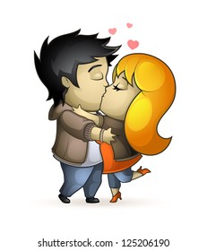 Lovers kissing