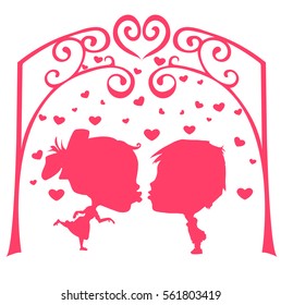 Lovers Kissing boy and girl.