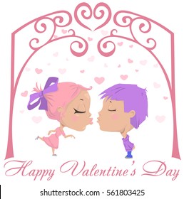 Lovers Kissing boy and girl.