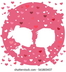 Lovers Kissing boy and girl.