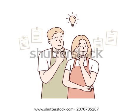 lovers in the kitchen. Hand drawn style vector design illustrations.