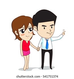 lovers in love cartoon vector 10