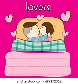 lovers on the Bed cartoon vector 10