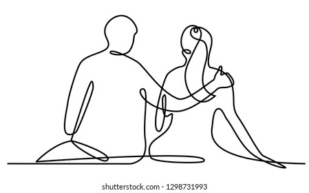 Lovers one line drawing art