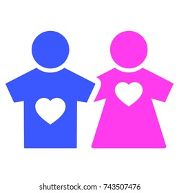 Lovers Persons flat vector pictograph. An isolated icon on a white background.