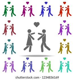 lovers run to each other icon. Elements of People in love in multi color style icons. Simple icon for websites, web design, mobile app, info graphics