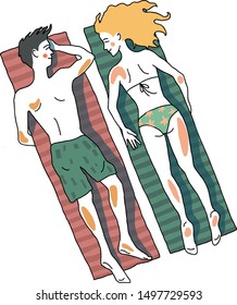 Lovers at the sea in summer