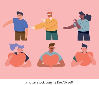 lovers six persons group characters