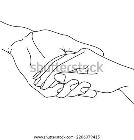 lovers stretch out their hands to join hands