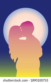 Lovers under the moon by Valentine Day