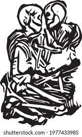 The Lovers of Valdaro, also known as the "Valdaro Lovers," design vector symbol