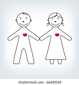 Lovers. Vector