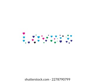 Lovers word in Heart design elements vector illustration