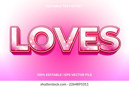 loves 3d text effect and editable text, template 3d style use for business tittle
