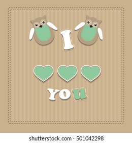 Love's background with couple owls