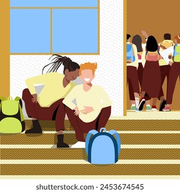  Love's Canvas: Queer Life in Everyday Moments - Queer Couple Dating at School