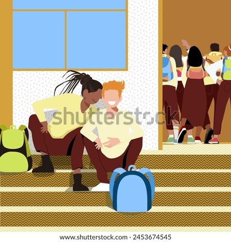  Love's Canvas: Queer Life in Everyday Moments - Queer Couple Dating at School
