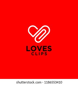 loves clips logo idea icon design vector