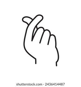 love's hand, hand character, love, hand, cute hand, icon, symbol, illustration, outline, design, vector