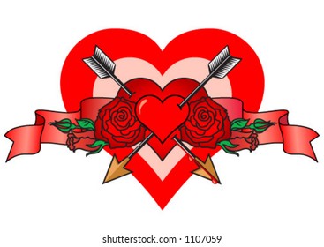 loves, hearts, roses and arrows