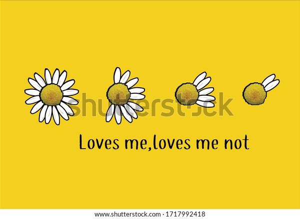 loves me loves me not daisy flower daisy\
amour design lettering vector purple background  with heart  spring\
stationary fashion\
style,packet\
