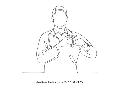 Loves the medical profession. National doctors day one-line drawing