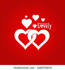 Loves valentines with red background vector illustration