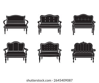 ilustração do vetor da silhueta do ícone do loveseat bench
