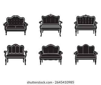 ilustração do vetor da silhueta do ícone do loveseat bench
