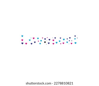Palabra querida en elementos de diseño cardíaco ilustración vectorial