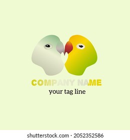 love-shaped bird logo with vector format