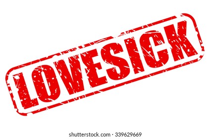 LOVESICK red stamp text on white