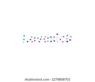 Palabra amorosa en elementos de diseño cardíaco ilustración vectorial