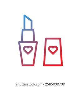 Love-Tinted Cosmetics, Lipstick Icon with Hearts