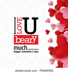I loveyou beary much typographic card vector