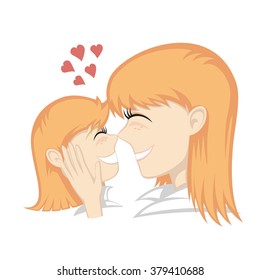 Lovin' mommy collection - A cute ginger girl and ginger mother's faces (mother caresses).