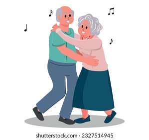 Loving Aged Couple Man,Woman Holding Hands Hugging,Embracing.Happy Valentine Day.Happy Aged People Relationship,Old Character Dating,Romantic Feelings,Emotions,Romance,Love.Cartoon Vector