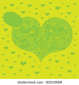 The loving animals. Color version.
