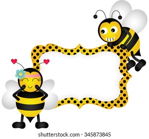 Loving bees blank banner