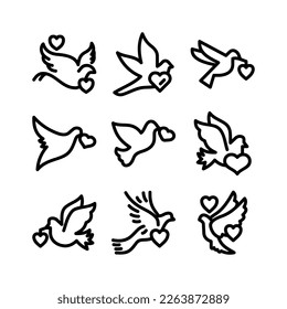 loving bird icon or logo isolated sign symbol vector illustration - high quality black style vector icons